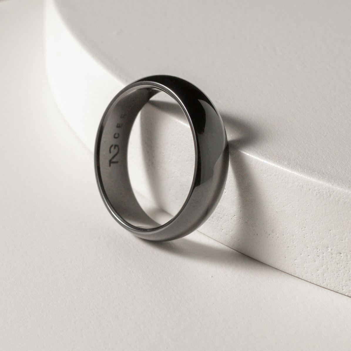 POLISHED CURVED BLACK RING - Image 2