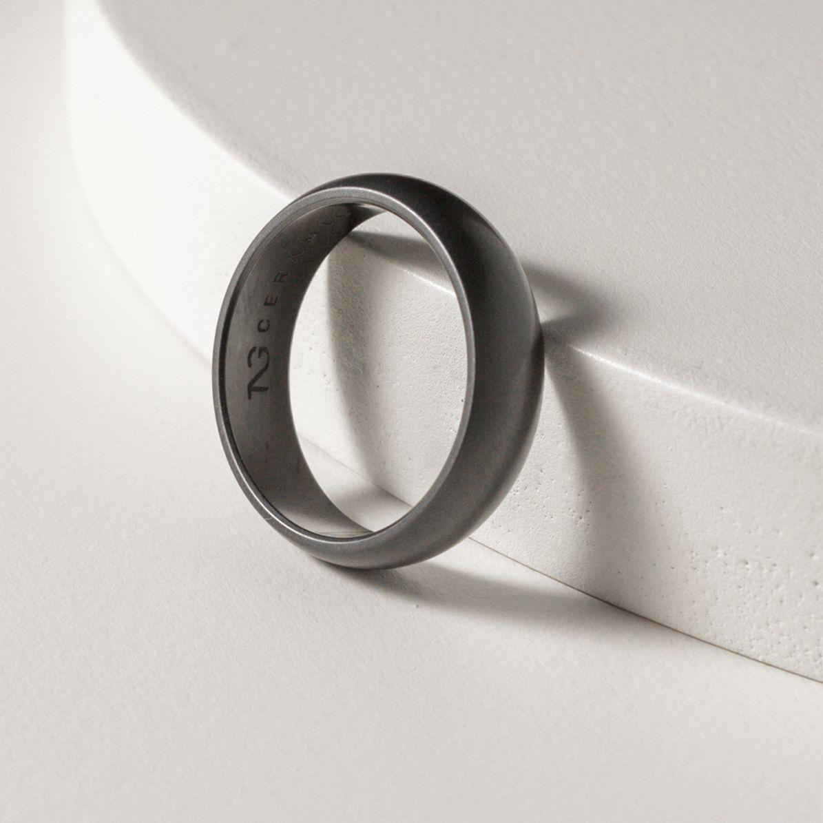 MATTE CURVED BLACK RING